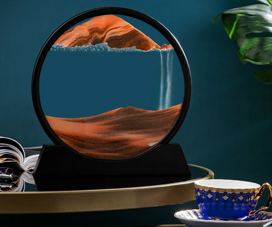 3D Moving Sand Art Picture Round Glass Deep Sea